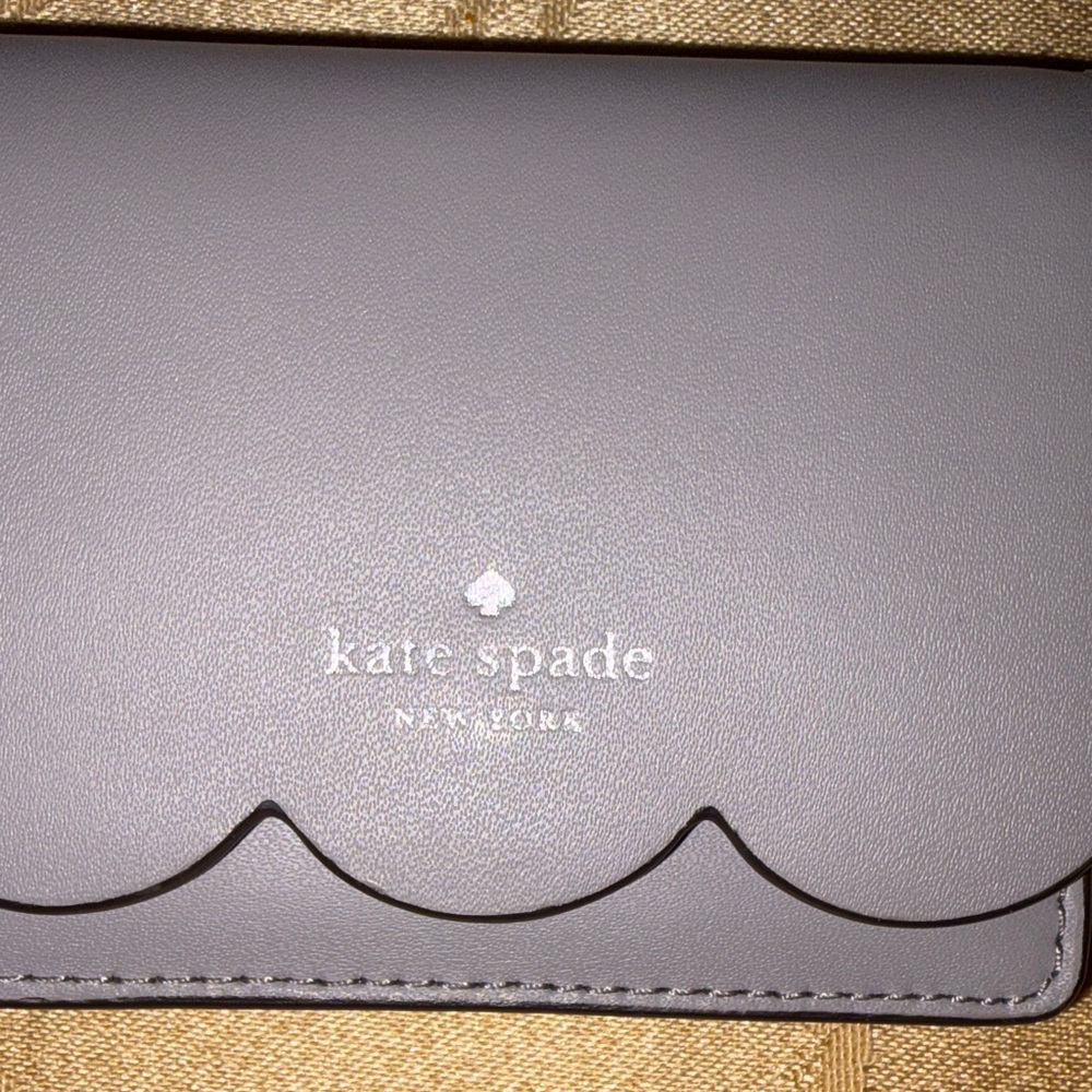 kate spade Tan Scallop Card Case with Keyring - Picture 2 of 7